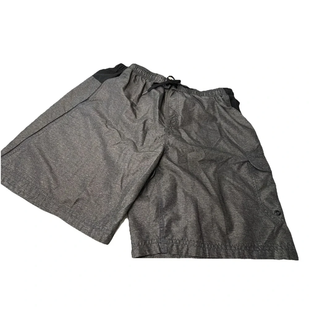 SPEEDO Men's size 2XL Black & Gray Swimming Trunks Shorts Pocket Mesh Costal - Picture 5 of 7